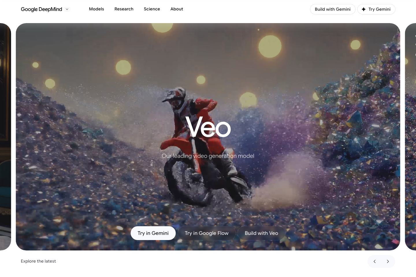 Veo 3 website first screen screenshot