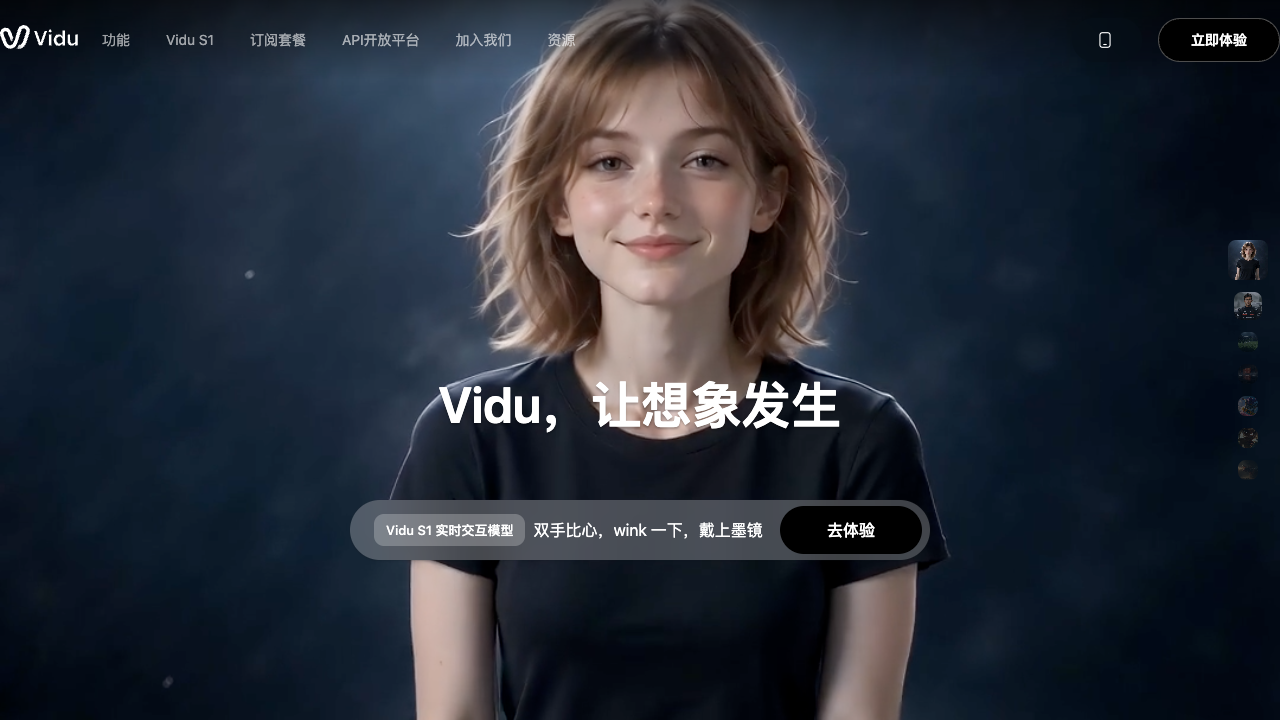 Vidu AI website first screen screenshot
